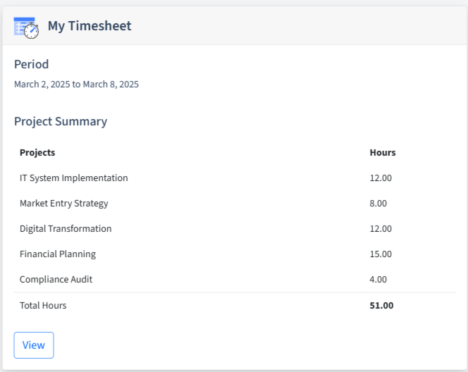 Consulting Timesheet Dashboard