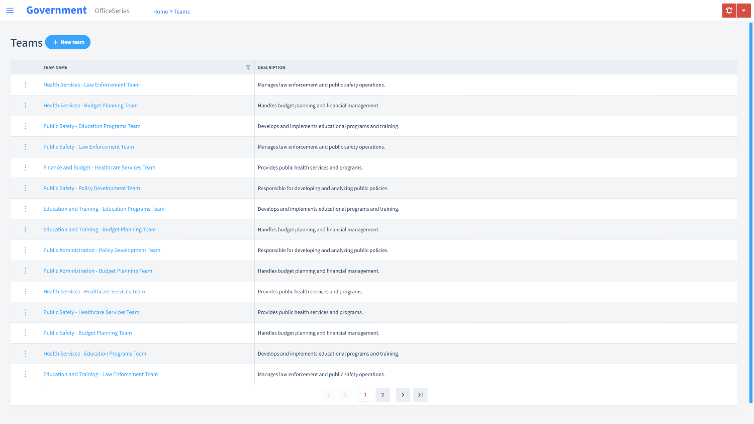 Government Timesheet Teams