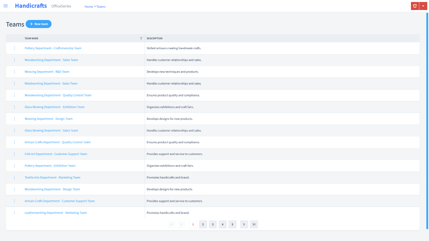Handicrafts Timesheet Teams