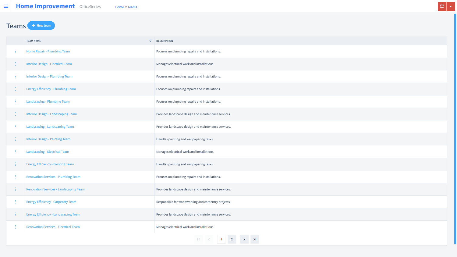 Home Improvement Timesheet Teams