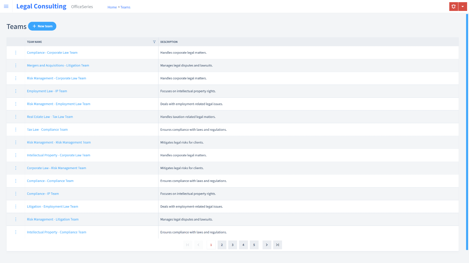 Legal Consulting Timesheet Teams