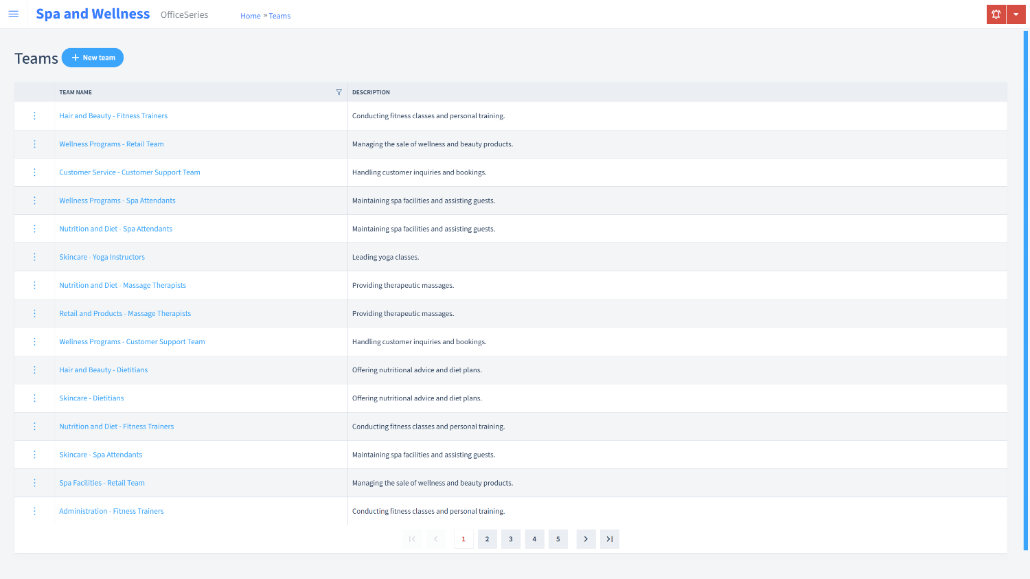 Spa And Wellness Timesheet Teams