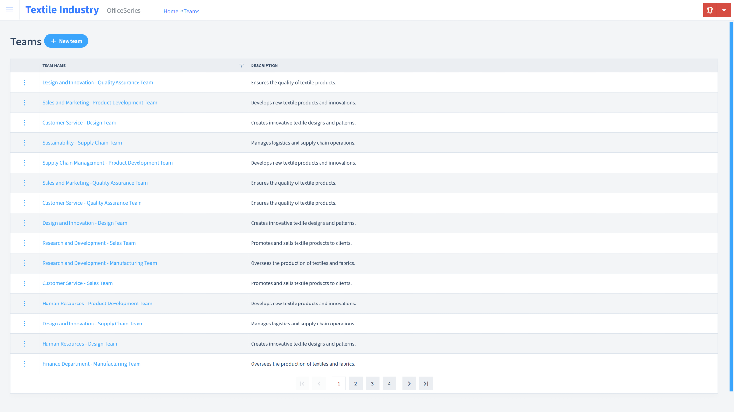 Textile Industry Timesheet Teams
